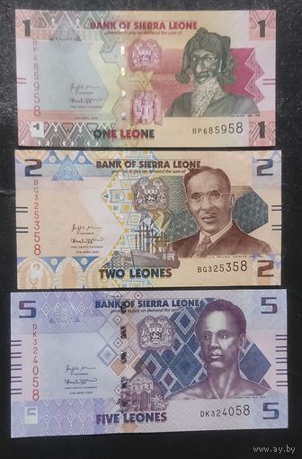 Набор банкнот 1,2,5,10,20 Леоне 2022 года - Сьерра-Леоне - UNC