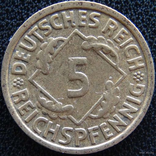YS: Германия, 5 рейхспфеннигов 1936D, KM# 39 (1)