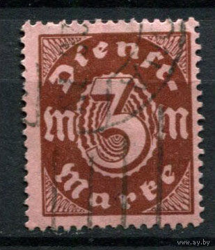 Рейх (Веймарская республика) - 1921/1922 - Dienstmarken - Цифры 3 M - [Mi.67d] - 1 марка. Гашеная.  (Лот 69BD)