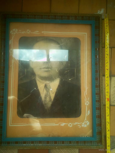 Фото-портрет в рамке под стеклом.  СССР 3