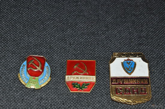 3 знака дружинников  советского периода одним лотом.