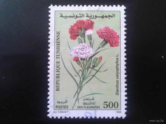 Тунис 1999 цветы Mi-1,8 евро гаш.