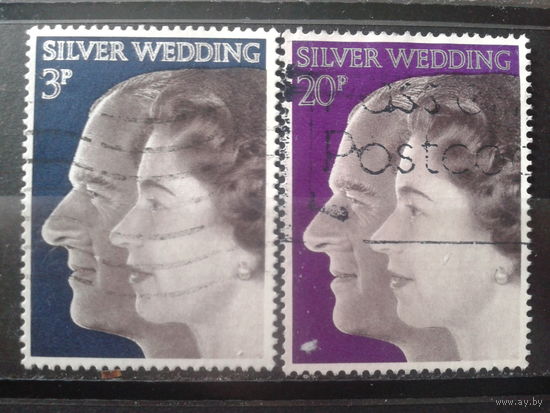 Англия 1972 Серебрянная свадьба королевы Елизаветы 2 и принца Филиппа Полная серия