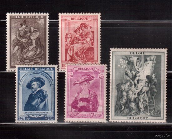 Бельгия-1939(Мих.406-513) **/* , Искусство,  Живопись, Рубенс, 5 марок