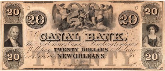 США, 1800', 20 долларов, Canal Bank, New Orleans. Не частые!