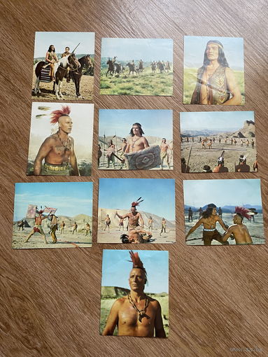 Коллекционные карточки с 51 по 60 / фильм 1965 года "Последний из могикан" индейцы вестерн
