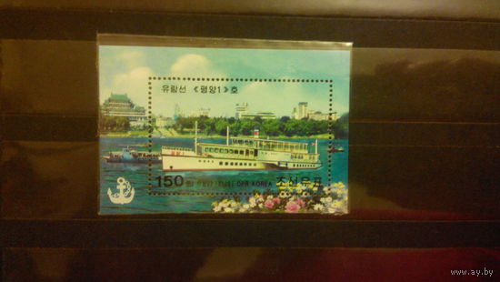 Транспорт, корабли,  флот, архитектура, марки, КНДР, 2003, блок
