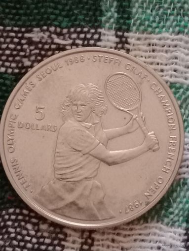 Ниуэ 5 долларов 1987 Штеффи Граф