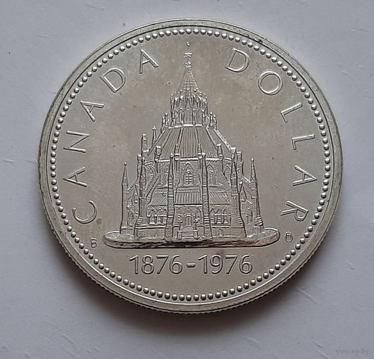 1 доллар 1976 г. 100 лет оттавской парламентской библиотеке. Канада