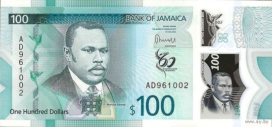 Ямайка 100 долларов образца 2022 года UNC pw97
