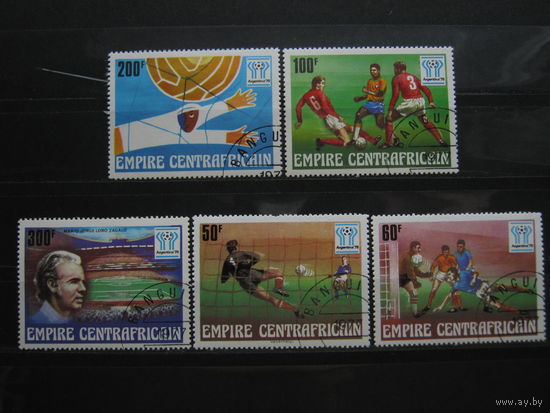 Марки - Центральноафриканская Республика, 1978 - спорт, футбол, чемпионат мира, известные люди, символика, эмблемы.