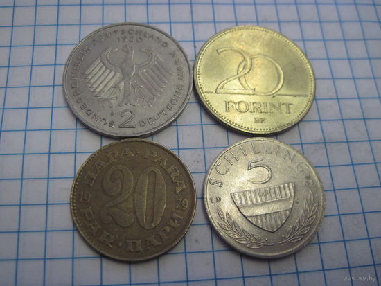 Четыре монеты/6 с рубля!