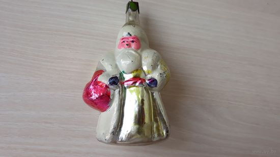 Дед Мороз - елочная игрушка новогоднее украшение на елку стекло СССР