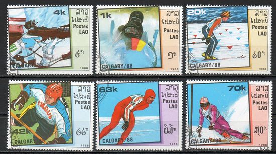 Олимпийские игры в Калгари Лаос 1988 год серия из 6 марок