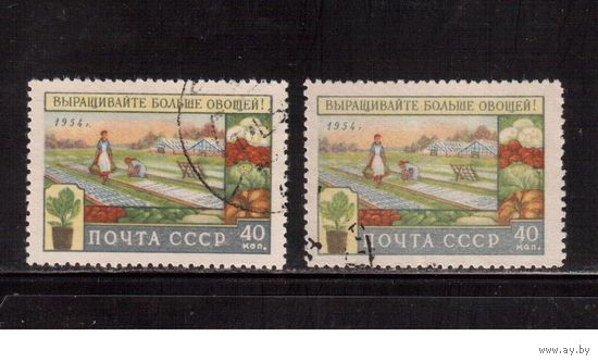 СССР-1954, (Заг.1709),  гаш., 2 выпуска(с фоном и без),  Сельское хоз-во