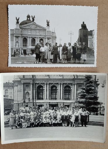 2 фото Оперного театра во Львове. 1950-е. 9х14 и 8х11 см. Цена за обе