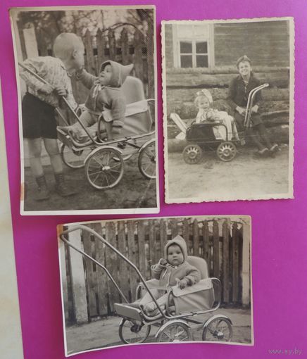 Фото "Дети в коляске", 1940-1950-е гг., Зап. Бел.