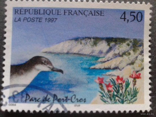 Франция 1997 нац. парк, птица, цветы