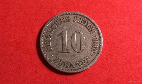 10 пфеннигов 1900 А. Германия.