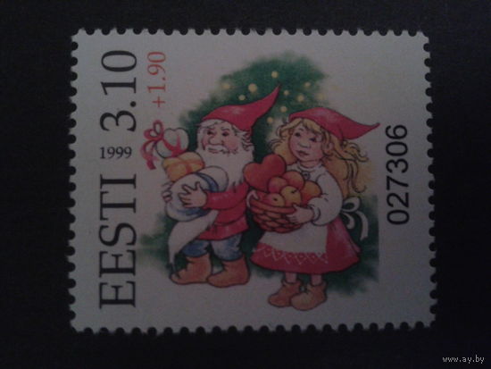 Эстония 1999 Рождество надпечатка, номерная марка