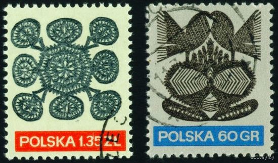 Стандартный выпуск. Узоры из бумаги Польша 1971 год 2 марки