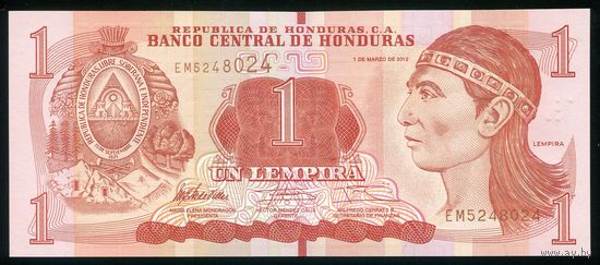 Гондурас 1 лемпира 2012 г. P96a. Серия EM. UNC