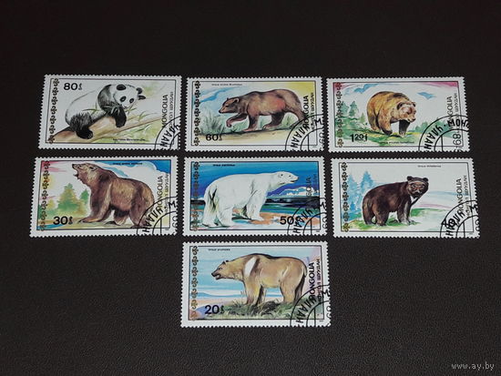 Монголия 1989 Фауна. Полная серия 7 марок