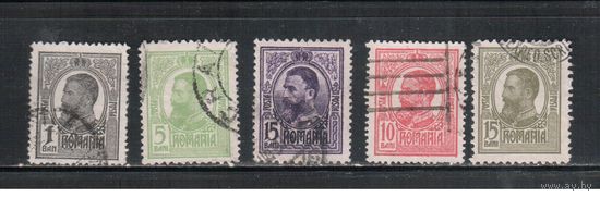 Румыния-1909, (Мих.220-225)  гаш. , Стандарт, Король Карл I, 5 марок