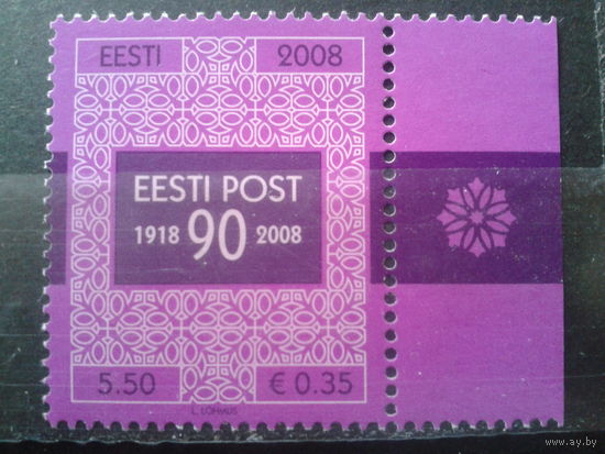 Эстония 2008 90 лет эстонской почте**