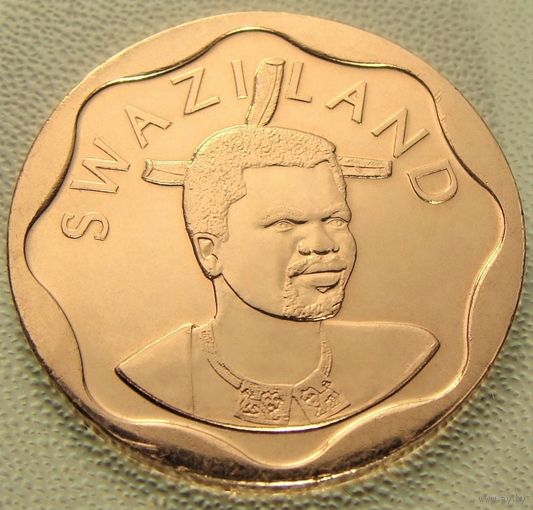Эсватини "Свазиленд". 5 центов 2011 год КМ#56 "Король Мсвати III" "Белая лилия"