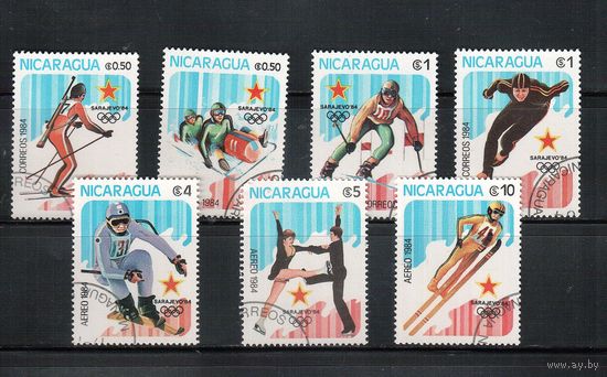 Никарагуа-1983,(Мих.2472-2478) гаш., Спорт, ОИ-1984(полная серия)