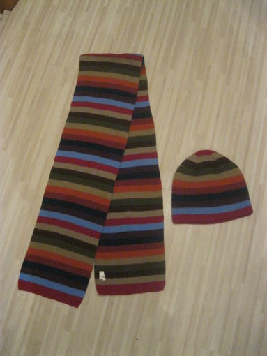 Деми комплект из шарфа и шапки для парня