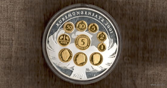Германия "Монеты Германии" - Шедевр искусства чеканки в формате XXL! Огромная медаль 70 мм "10-летие  прощания с немецкой маркой"