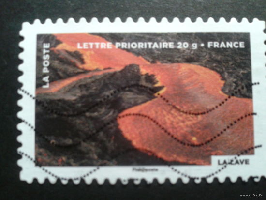 Франция 2012 день марки, извержение вулкана, лава