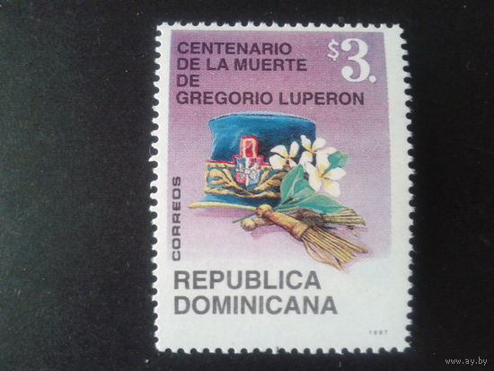 Доминиканская р-ка 1997 Цветы, герб одиночка Mi-1,5 евро