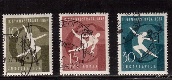 Югославия-1957(Мих.823-826)  гаш. , Спорт, Гимнастика