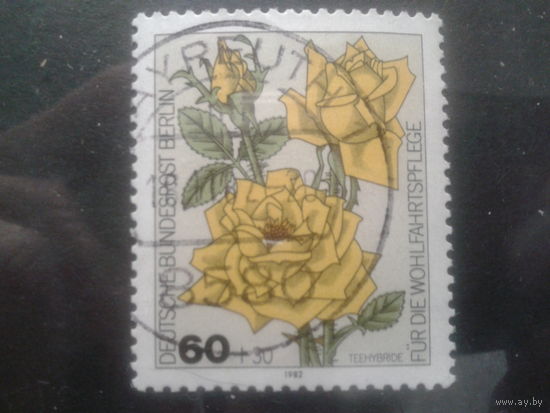 Берлин 1982 желтая роза Михель-1,2 евро гаш.