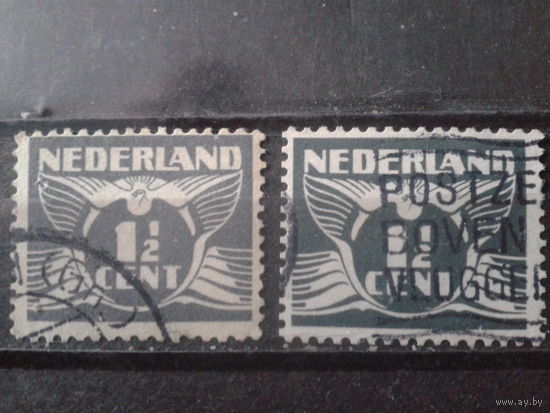 Нидерланды 1935 Стандарт, летящий голубь 1 1/2с оттенки цвета