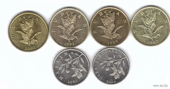 Хорватия 10, 20 липа набор 6 монет
