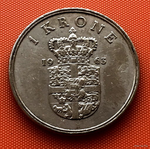107-07 Дания, 1 крона 1963 г.