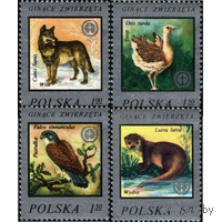 Марка Польша 1977 год  Фауна  Серия из 4-х марок.