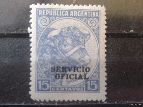 Аргентина 1938  Бык* Служебная марка Надпечатка