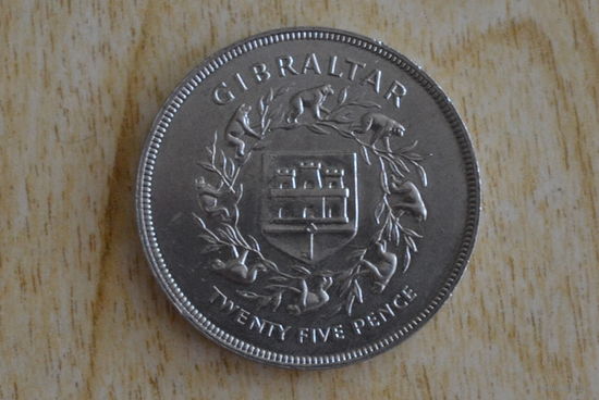 Гибралтар 25 новых пенсов 1977(25 лет правлению Королевы Елизаветы II)