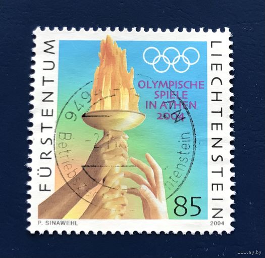 Лихтенштейн 2004 Спорт Факел Летняя Олимпиада Афины 2004 Mi:1347 Гашеная