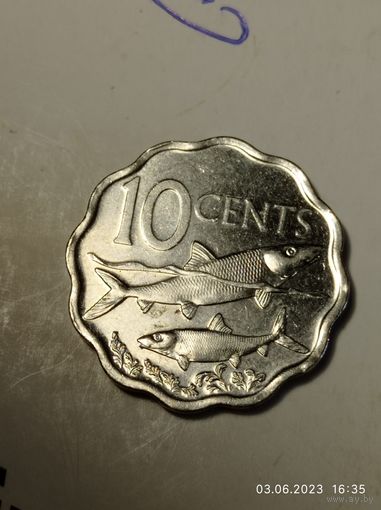Багамы 10 центов 2007 года .