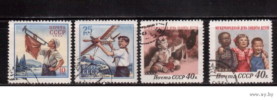 СССР-1958, (Заг.2066-2069), гаш.(с клеем), День защиты детей(2)