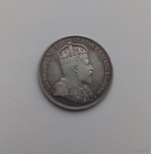 КАНАДА  25 центов 1910 г.