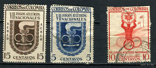 Колумбия - 1954 - Спорт - 3 марки. Гашеные.  (Лот 51CM)