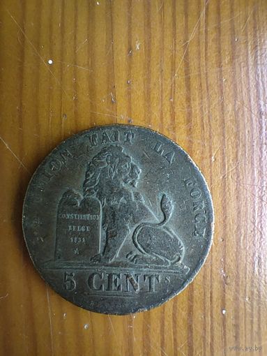 Бельгия 5 сантимов, 1837 Авторская метка с точкой -5