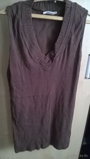 Туника-платье коричневая p-p 44-48, рост 160 - 165